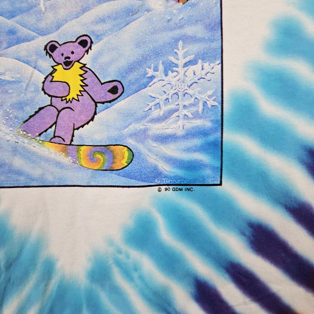 Vintage Grateful Dead Shirt‎ Mens XL Tie Dye Steal Your Face Snowboard Bears 90s - Picture 5 of 9